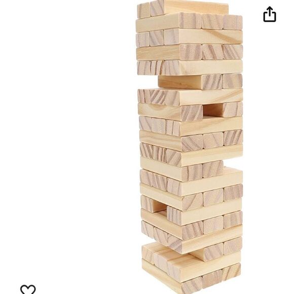 Jenga Write it Yourself Natural Wood Tower Stacking Block Party Tumble Game - Picture 1 of 9